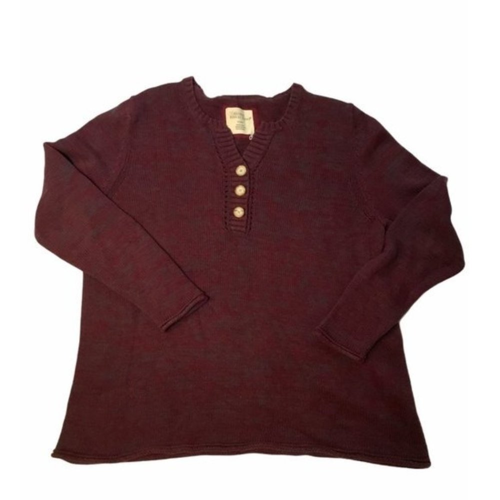 Three Button Front Close Knit Sweater XL
